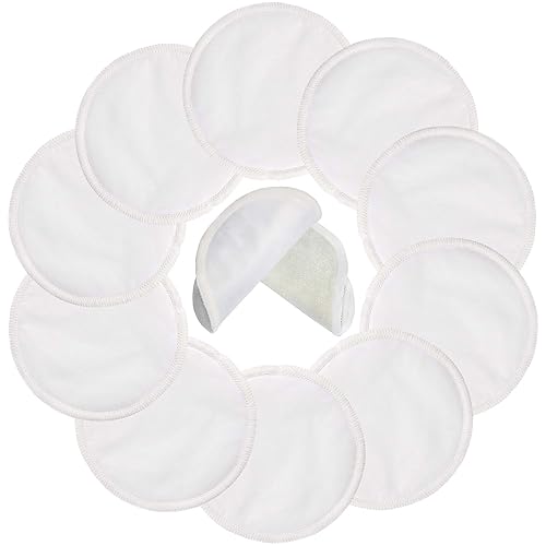 Almohadillas de lactancia de bambú orgánico paquete de 10 para mamás que amamantan Almohadilla de pezón de lactancia reutilizable y lavable de 47