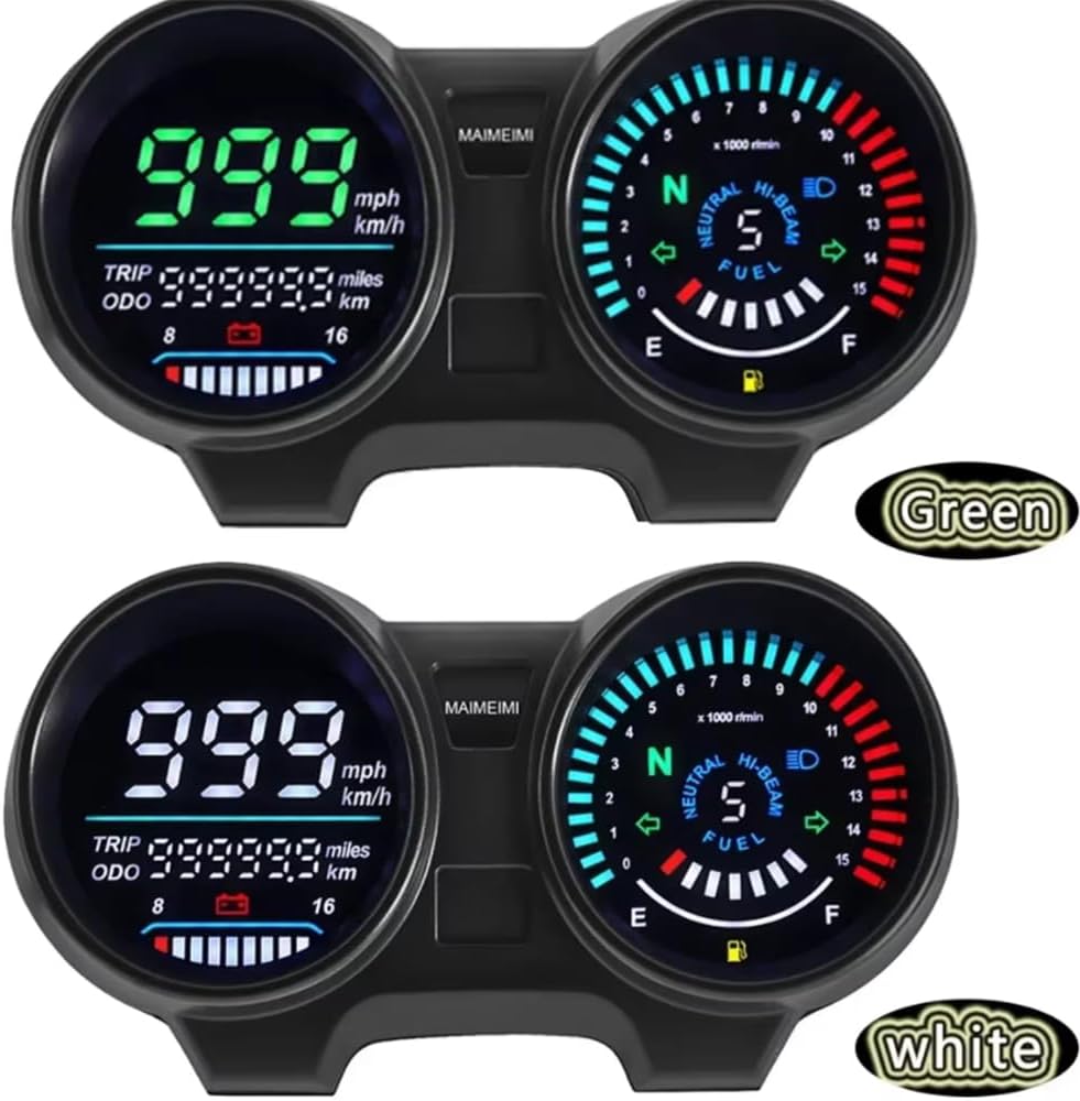 Popular Motorcycle Odometer Assembly Modified Electronic Tachometer CG125 Accessories Motorcycle Instrument Panel for Titan 150,Green