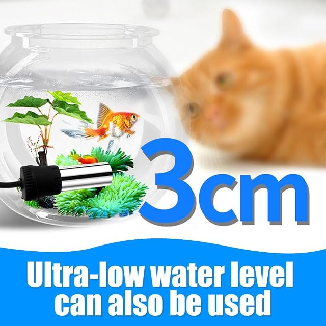 Foto 4 de 7 de MiOYOOW - Calefacción sumergible para acuarios metálicos, 5/10/20 W, mini termostato de acuario USB…