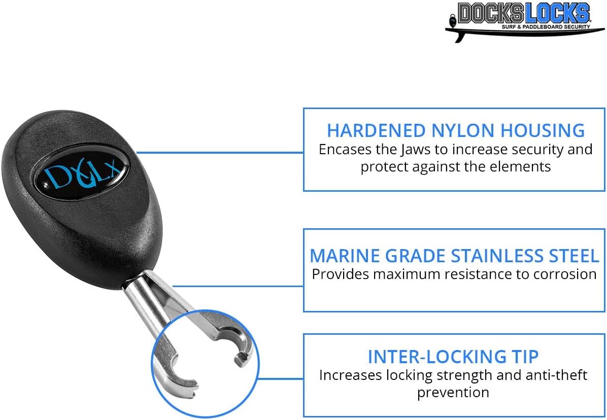DocksLocks Deluxe SUP Paddleboard Anti-Theft Security System with Paddle Lock : Sports & Outdoors