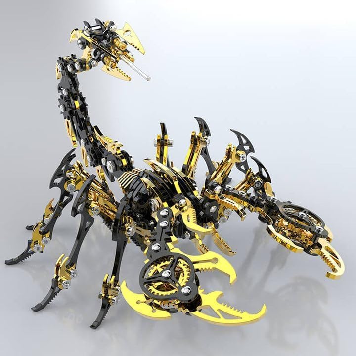 Metalkitor Scorpion 3D Metal Puzzles Kits for Adults Teens – 454 Pcs – Mechanical Assembly Models – 4 Hours to Build – Ideal for Gifts and Decorations (Gold and Black)