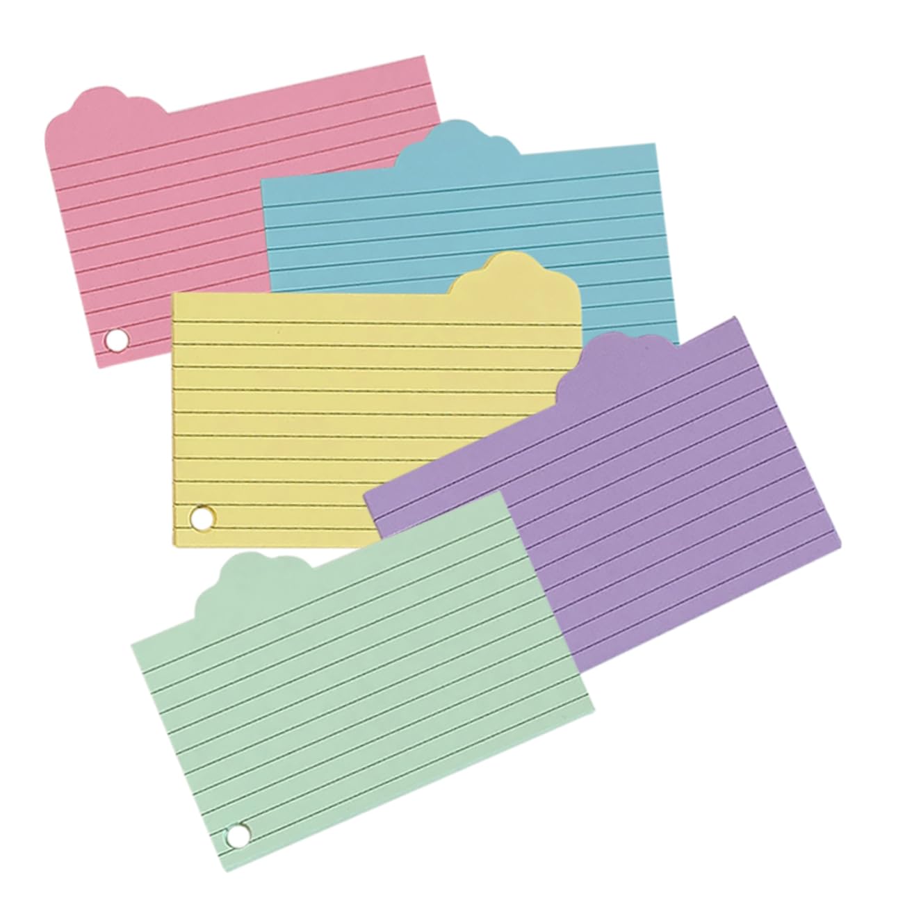 Angoily 5 Sätze Vokabelheft Aus Notizpapier Mit Klebrig Farbig Wolke Material Karteikarten Zum Lernen Meeting-notizbücher Notepad Aufnehmen Beachten Sie Pads Memo -pads 125 Blätter * 5
