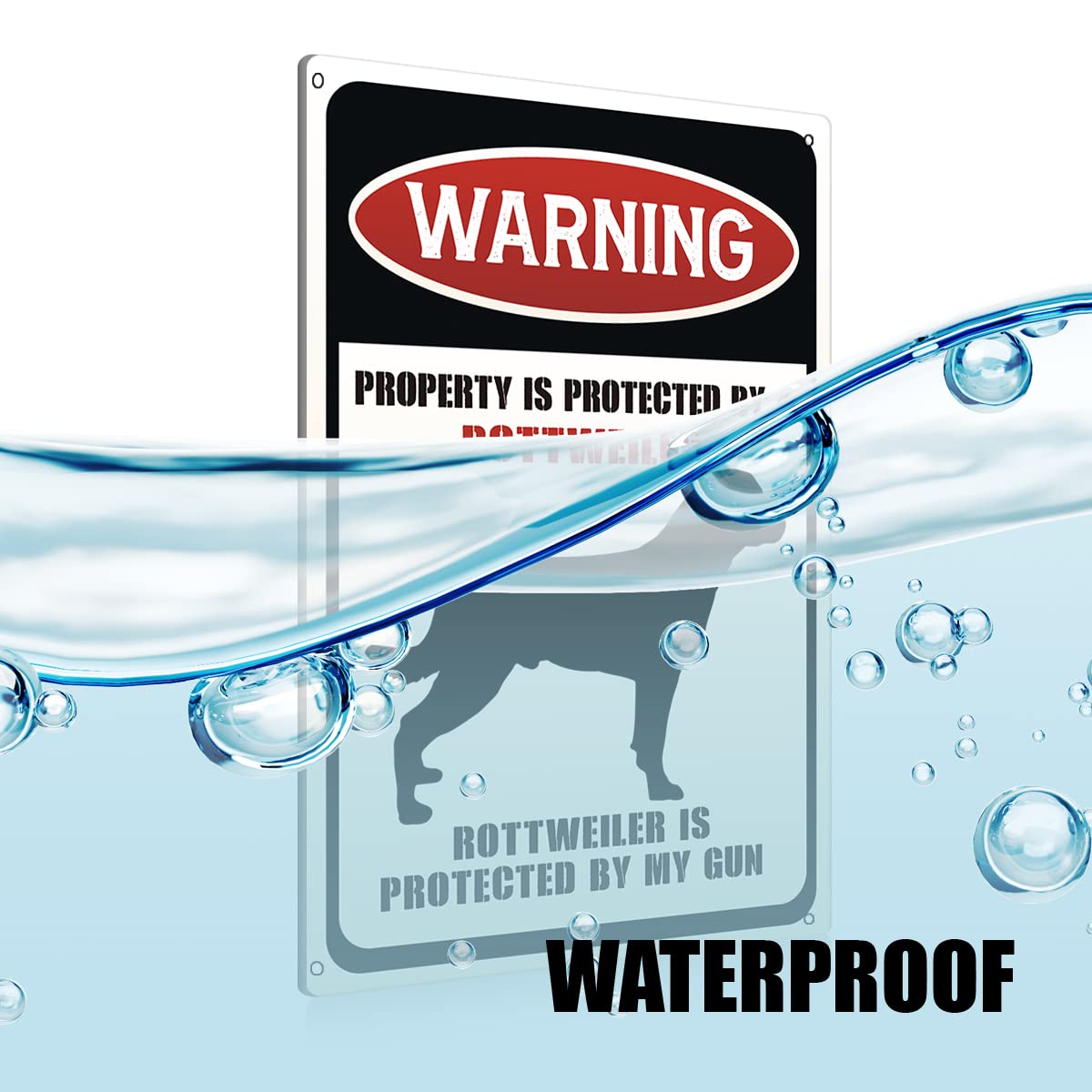 Rottweiler Tin Sign , Danger Protected By Rottweiler, Rottweiler Sign...
