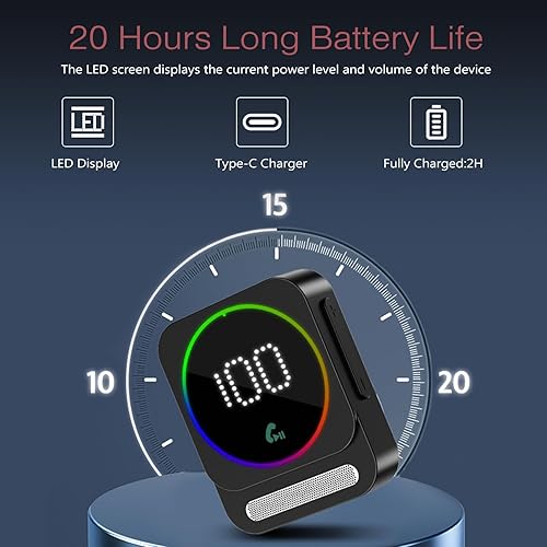 Miniatura 3 de LOFICOPER Adaptador AUX Bluetooth 5.3 para automóvil, receptor de audio Bluetooth inalámbrico, receptor de música con cancelación de ruido con