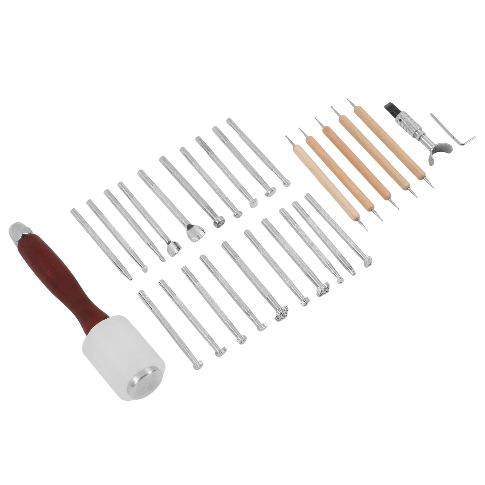 Set di utensili artigianali in pelle mmabeutf, kit da lavoro in pelle fai -da -te, per bollire intaglio, martello a penna per modellazione in pelle artistica, forniture di