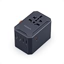 TESSAN Universal Travel Adapter, GaN 65W International Power Adapter with 5 USB Ports 3 USB C, Worldwide Plug Adaptor for US to Europe UK France Germany Spain Australia Type C G A I, Black