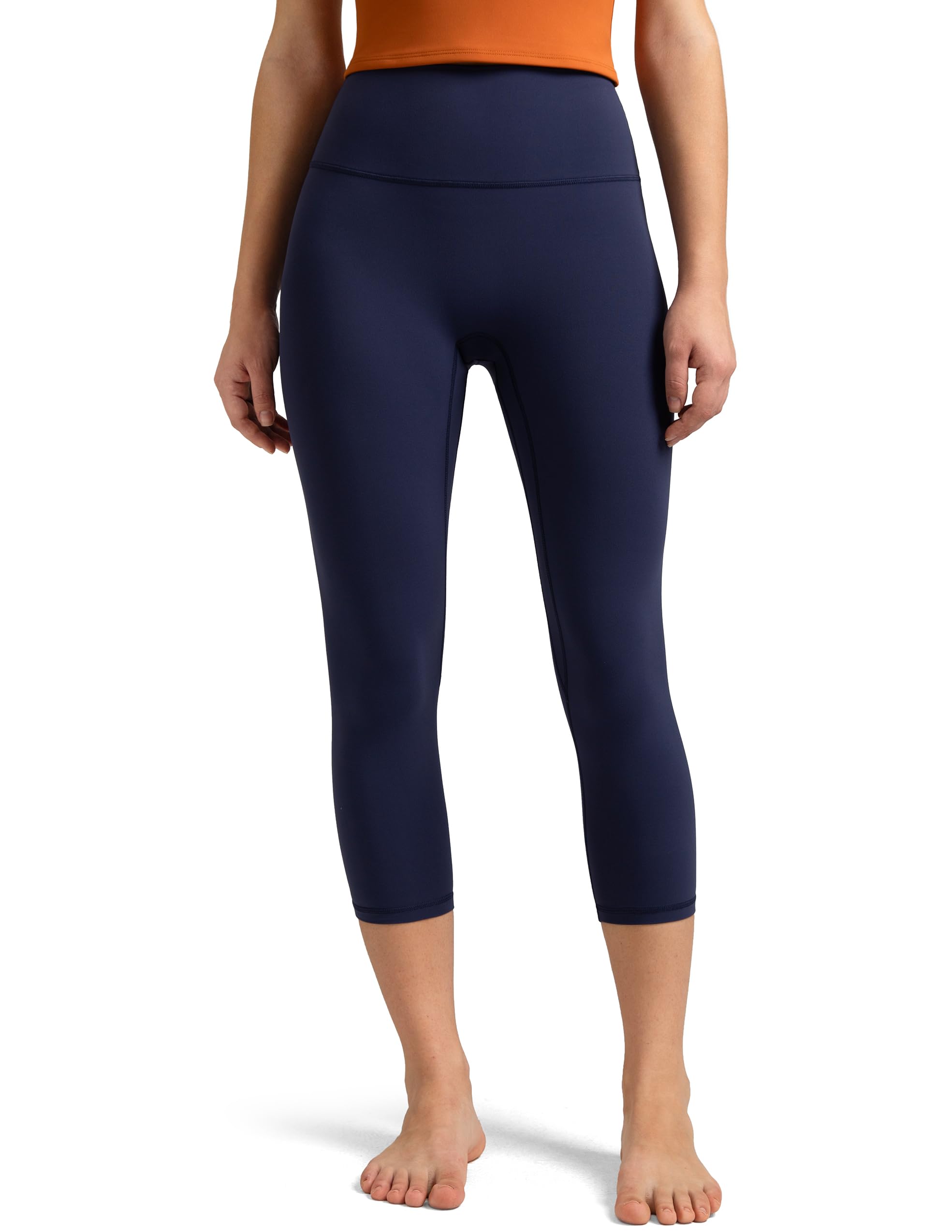 Colorfulkoala Dreamlux No Front Seam Leggings for Women High Waisted Capris 21" Inseam Yoga Pants