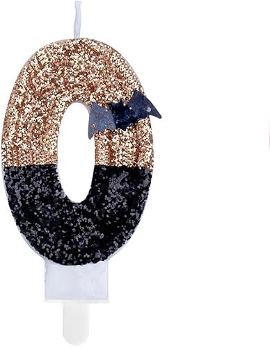 Velas de cumpleaños número 5, incluyendo velas de cumpleaños de murciélago negro número 5 con 10 velas de pastel de champán negro decoración de