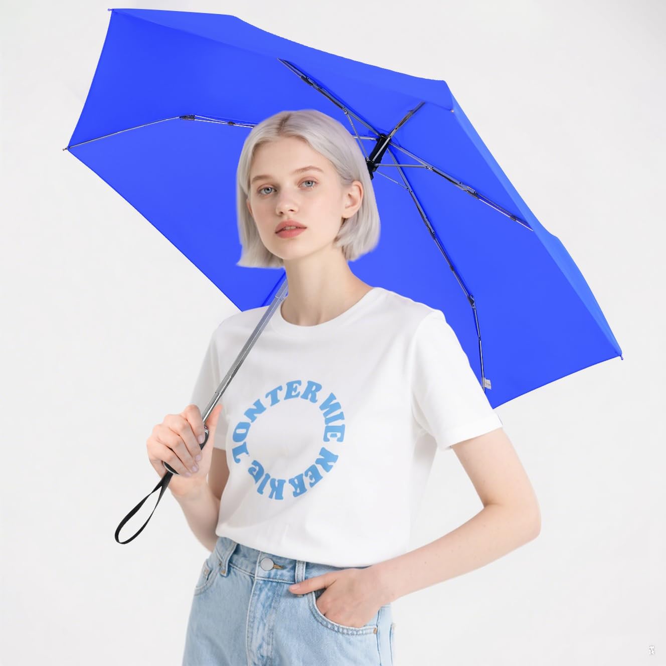Mini Travel Umbrella Automatic - Flat Portable Collapsible Umbrellas Lightweight Strong Compact Umbrella for Rain - Image 2