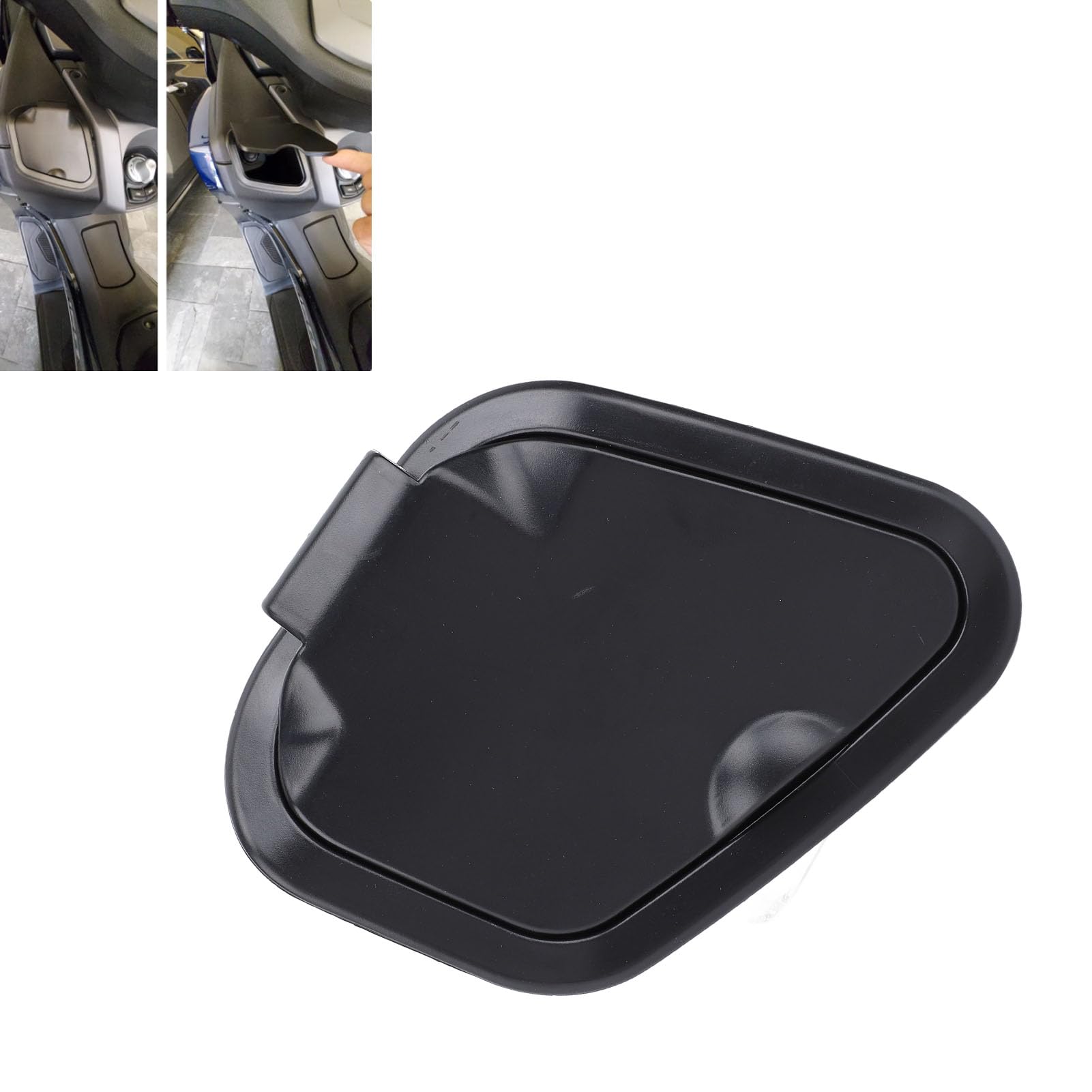 Tasca Laterale Moto Tasca Protettiva Resistente Alla Polvere Tappi Facili Installare Materiale ABS Resistente per NMAX125 NMAX155 NMAX V1 V2 (BLACK)