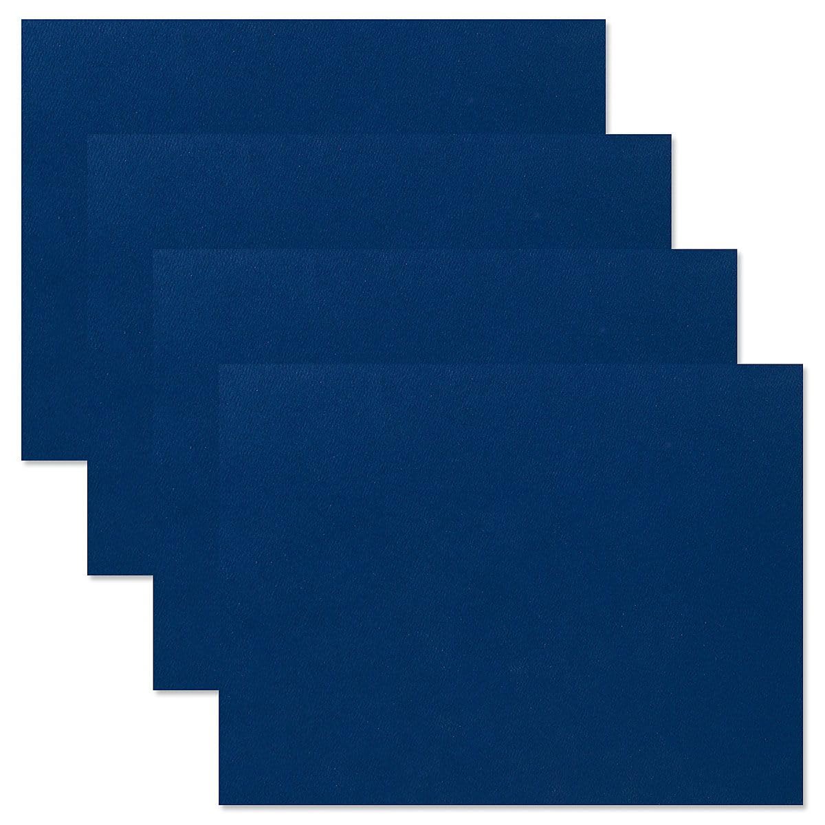 Zeugnismappe, Aktenmappe, Leineneinband, einfarbig, Blau, 24,9 x 30,5 cm, gefaltet mit gestanzten Ecken auf 36,3 kg, 50 Stück