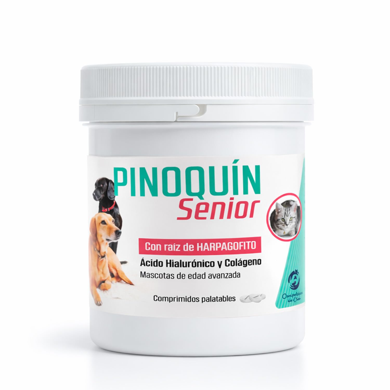 Laboratorios Pino Pinoquin Senior Condroprotector para Perros y Gatos Senior con Glucosamina, Condroitina, MSM, Harpagofito, Colágeno y Ácido Hialurónico, 350 Comprimidos