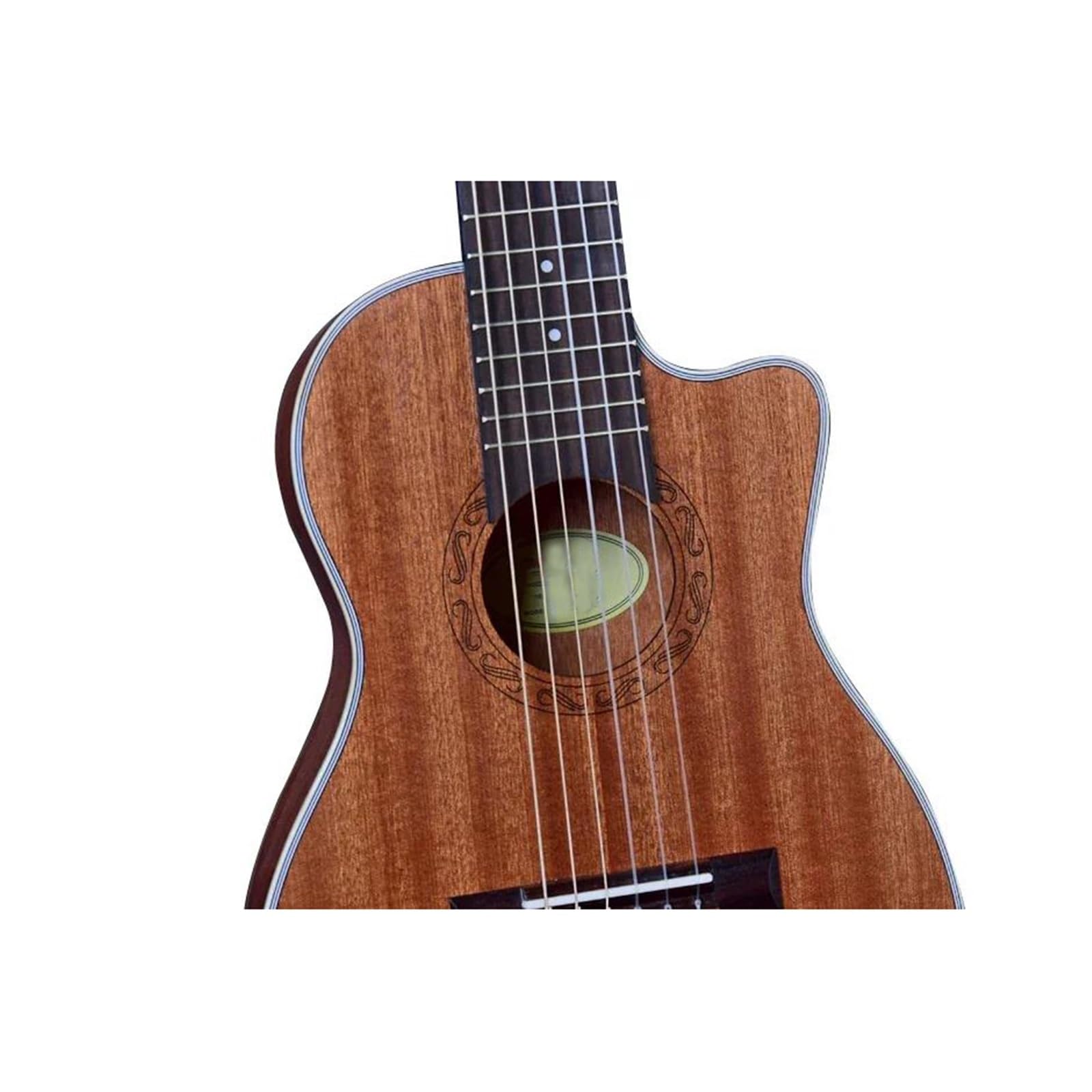 Ukulele Chitarra Acustica Baritona Ukulele Tenore Cutaway Da 76,2 Cm. Chitarra Da Viaggio Ukulele A 6 Corde