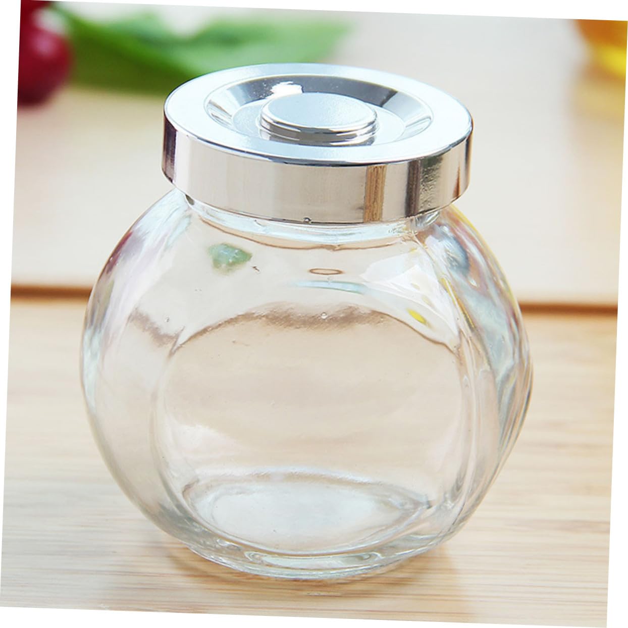 POPETPOP Barattoli in Vetro per Conservazione Alimentare Set 8 Pezzi Coperchio Ermetico Contenitori Trasparenti Leggeri per Frutta Secca e Cereali in Cucina