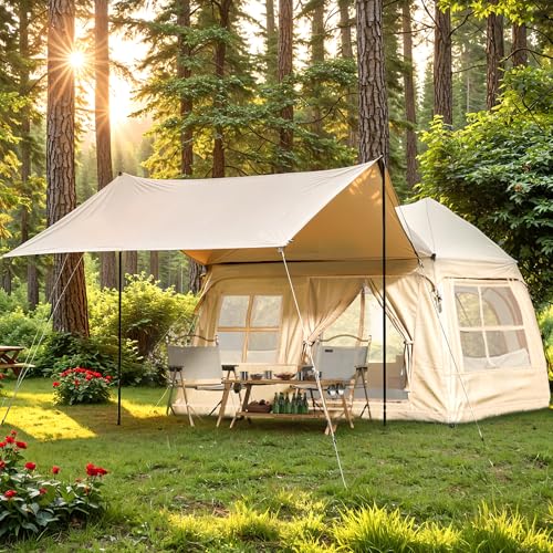 Tienda inflable para camping para 3-4 personas con doseles resistentes al clima