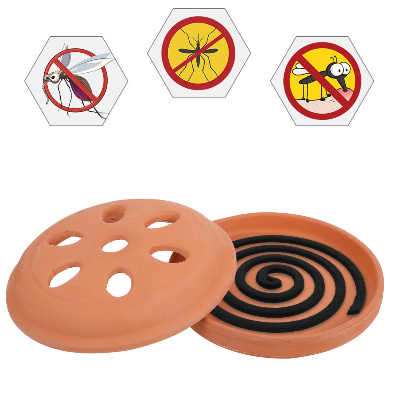 OUNONA Brûleur De Bobine De Moustique en Terre Cuite avec Ventilation Optimale Support Portable pour Maison Jardin Terrasse Décoratif Et Facile À Nettoyer