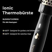 Perie de păr rotundă cu încălzire și ioni negativi Tresses Touch, 2 trepte de viteză, înveliș ceramic cu turmalină, voltaj universal, PTC dublu 30 secunde 5