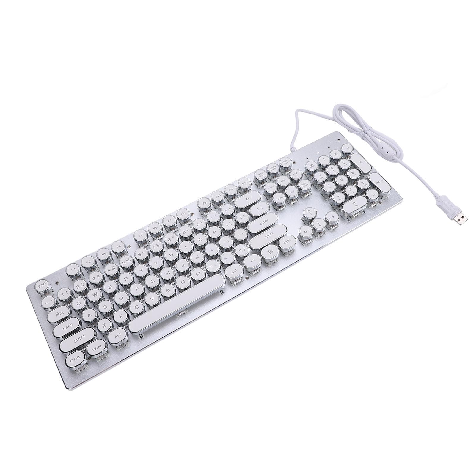 Generic Klawiatura do Gier, Przewodowa Klawiatura do Gier USB ze 104 Klawiszami do Komputera (WHITE)