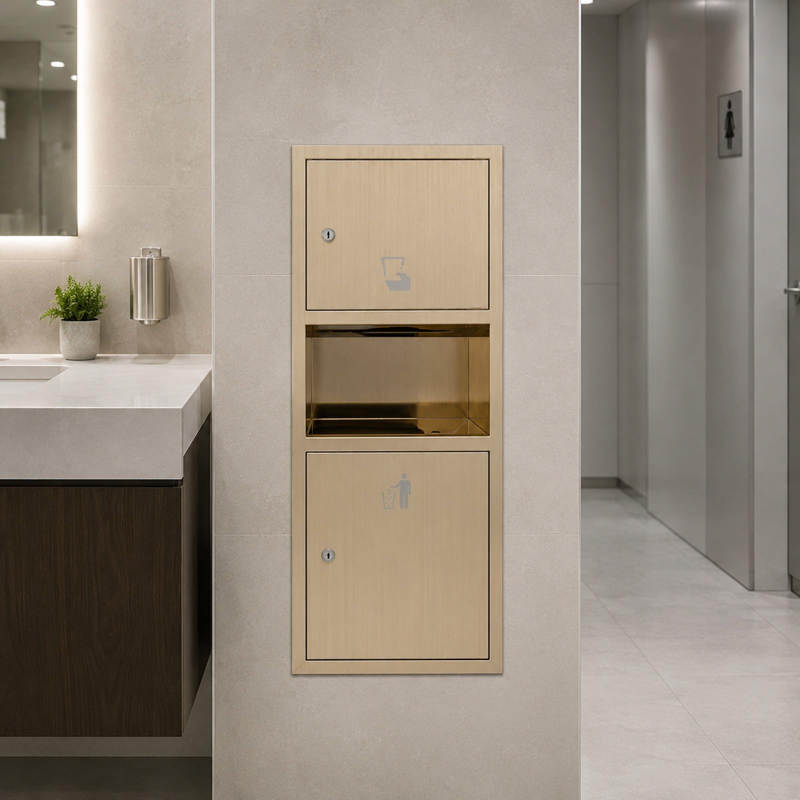 Recessed Toilet Roll Holder | Niche Trash Can | Ttrash Can Niche Bathroom
