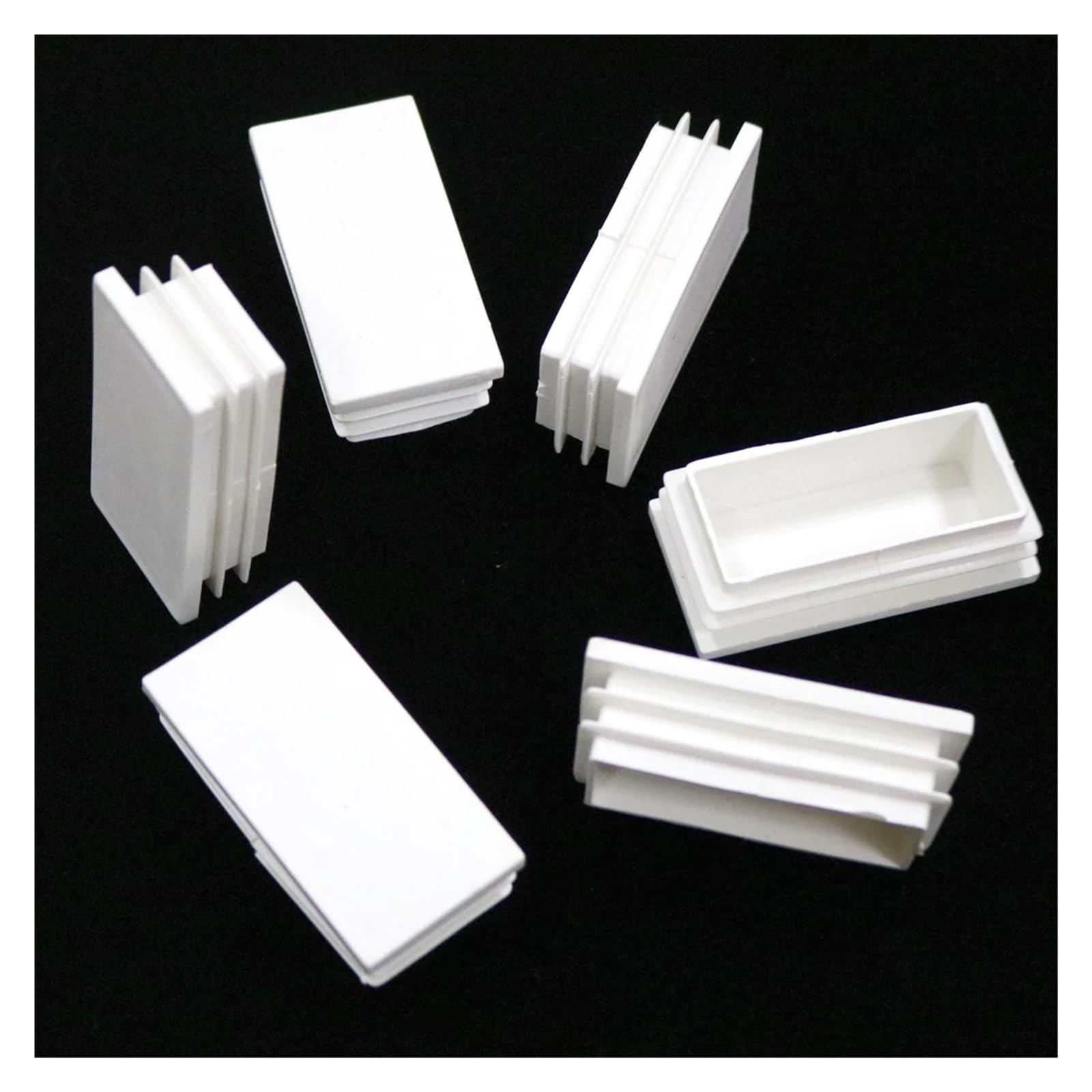 10 szt. Biały Plastikowy Wielokrotnego Użytku Zaślepka Rura Rura Box Sekcja Bung Osłona Przeciwpyłowa do Nogi Krzesła (rozmiar: 50x70mm Idealny do rur 10x20 do 100x200mm)
