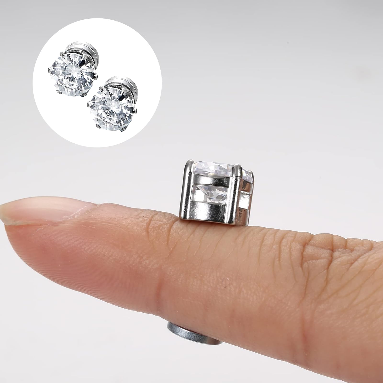DMNQ 5 Paia Orecchini Magnetici Donna e Uomo - Orecchini Finti Con Calamita 6 Mm