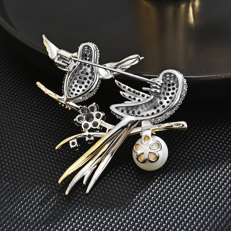 Image of Animal Brooches for Women Pearl Rhinestones Animal Brooch Pin Cute Animal Jewelry Gift for Wife Mom Girlfriends