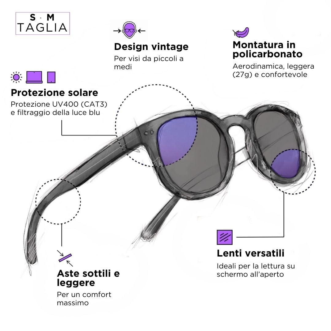 Horus X • Occhiali Luce Blu Uomo Donna | Occhiali per Computer Anti Luce Blu Protezione Anti-Fatica