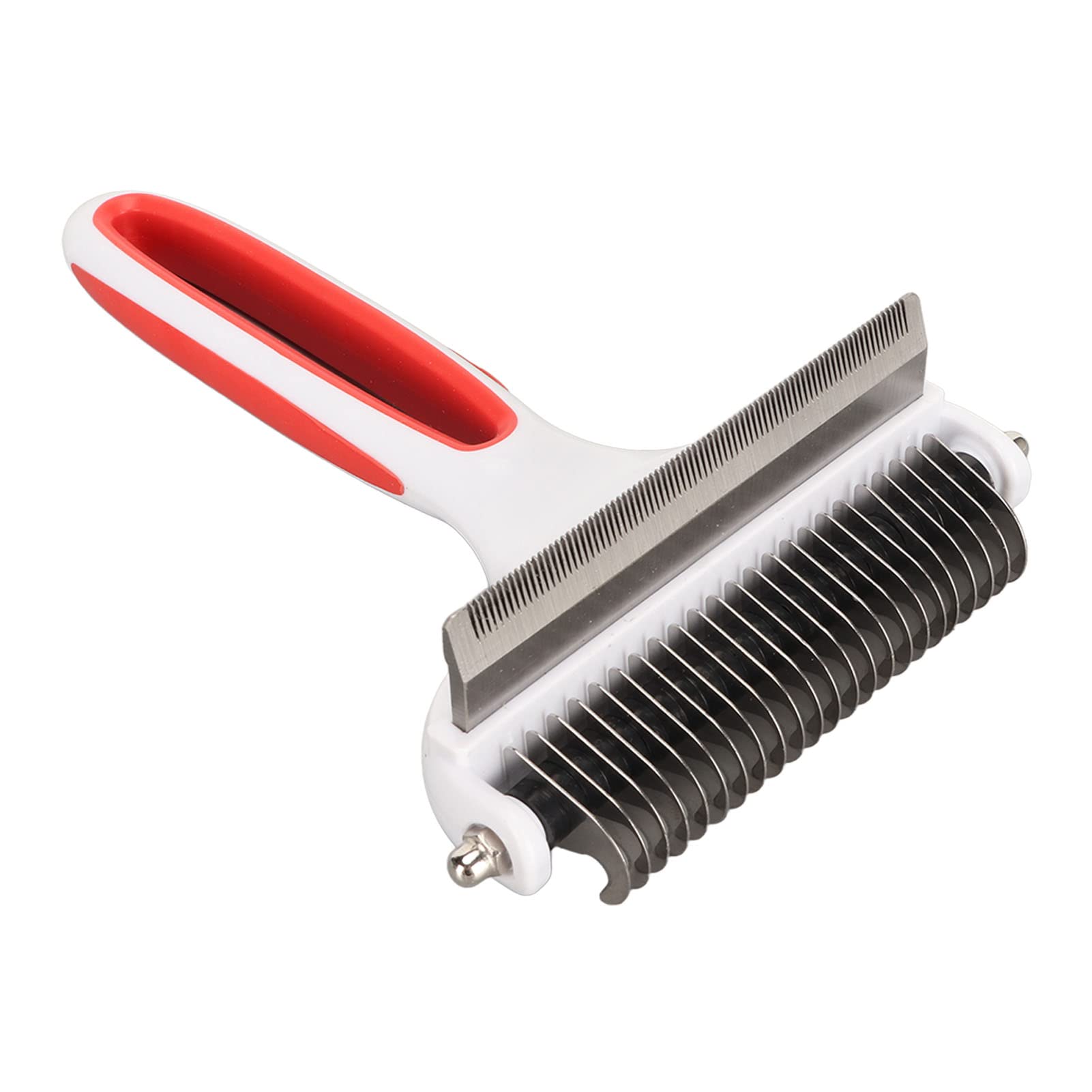 Pet Deshedding Brush Dual Purpose Dematting Tool for Cats Dogs