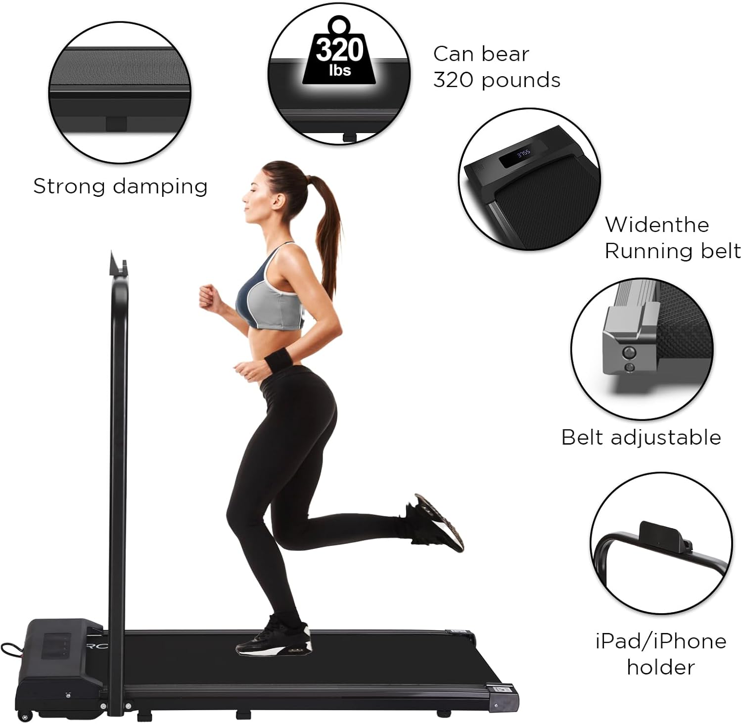 BotaBay Folding Treadmills 2.25HP Folding Electric Treadmills Walking Pad 2 in 1Under Desk Treadmill LED Display, Walking Treadmill Machine for Home Office BotaBay Folding Treadmills 2.25HP Folding Electric Treadmills Walking Pad 2 in 1Under Desk Treadmill LED Display, Walking Treadmill Machine for Home Office