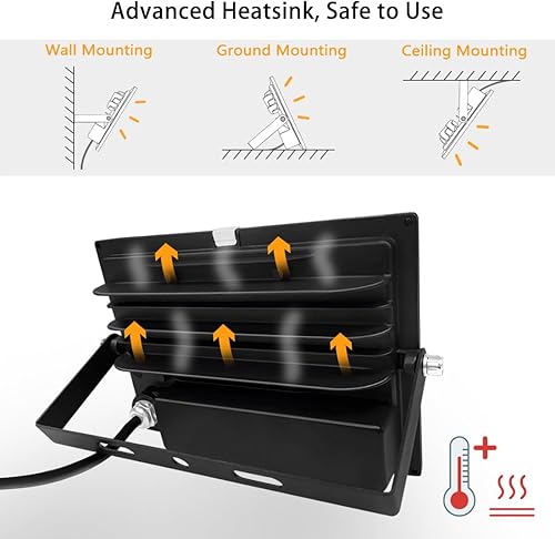 Miniatura 6 de MELPO Luz de inundación LED de 50 W para trabajo al aire libre con Alexa, 5000 lm, 2700 K-6000 K ajustable, temporizador, luz de seguridad LED