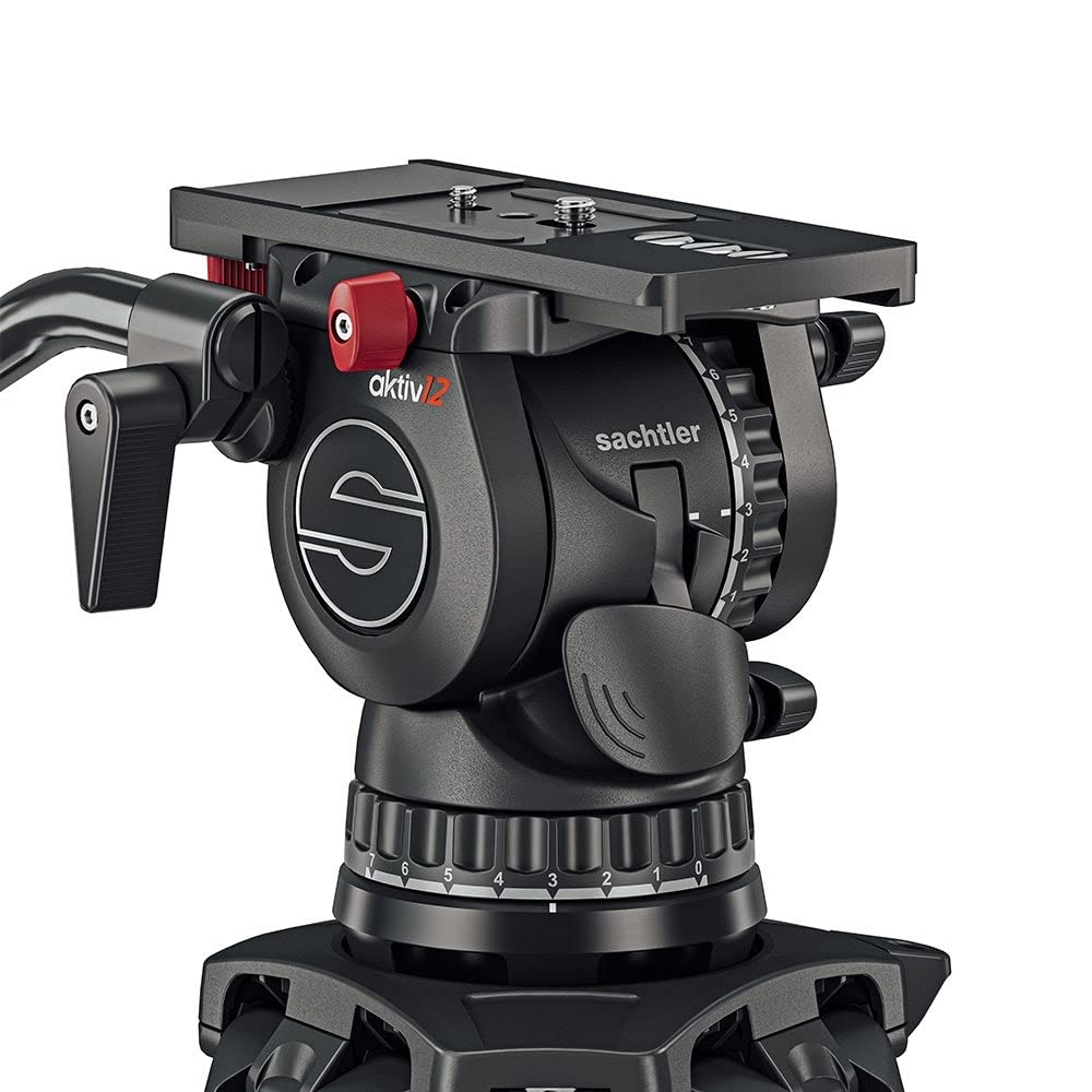 Sachtler aktiv12T 100mm Fluid Head with flowtech 100 Carbon Fiber Tripod and Ground Spreader