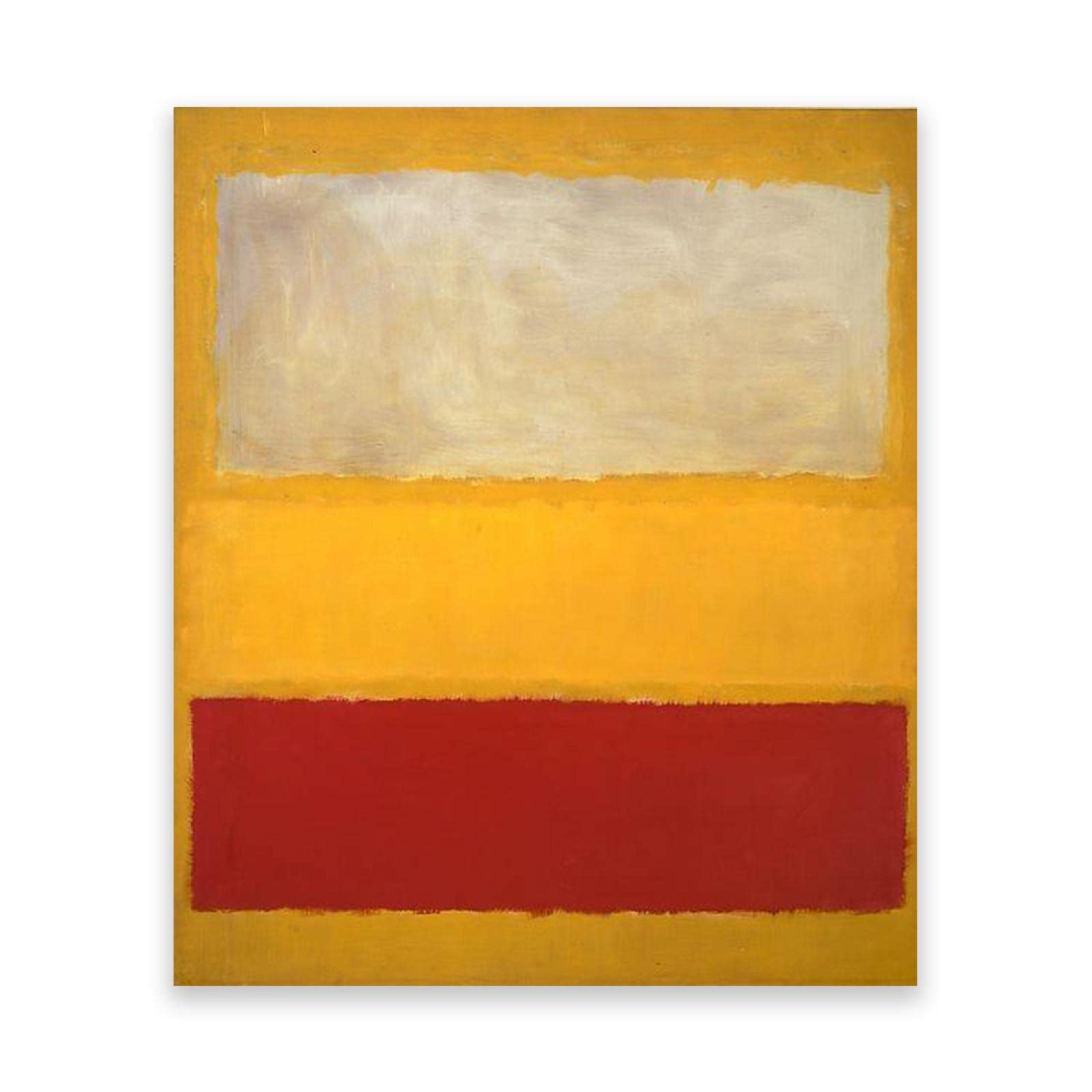 Cuadros de lienzo enmarcados Mark Rothko" Red on Yellow"Art Print. Imágenes abstractas del cartel. Reproducción de Cuadros en lienzo, decoración de pared, mural 50 x 70 cm (19,6 x 27,5), enmarcado
