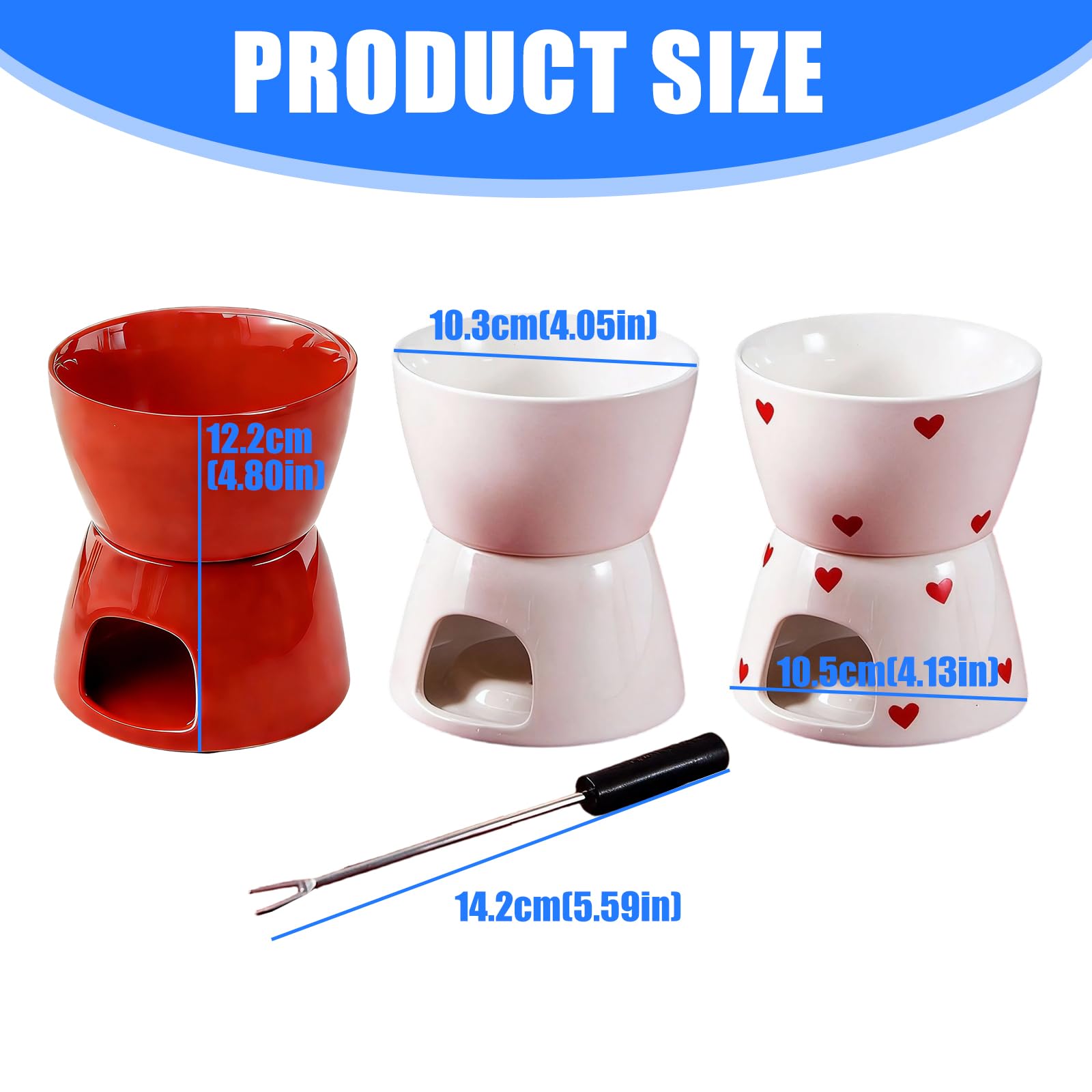 Tazza per sciogliere Cioccolato in Ceramica Resistente Calore per la Preparazione Dessert Fonduta capacità con distribuzione Uniforme del Calore Tazza per sciogliere Cioccolato