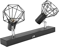Vista 2 de Lámpara de riel de techo 85‑265V E14 Soporte de lámpara de 2 cabezales Kit de luz de seguimiento vintage instalación cableada Luz industrial