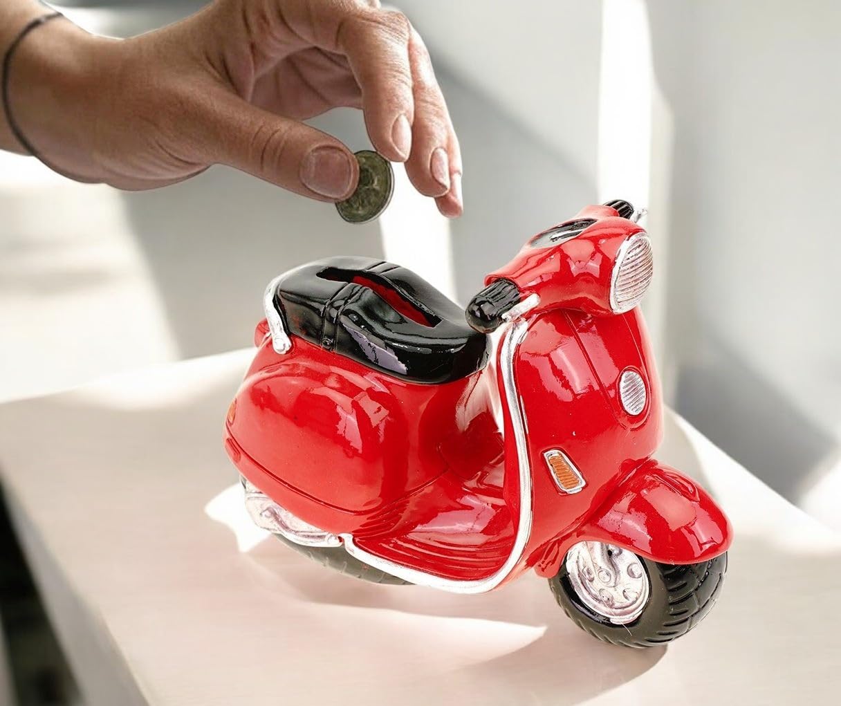 Udo Schmidt 89167 Salvadanaio a forma di scooter, motocicletta, 10 cm