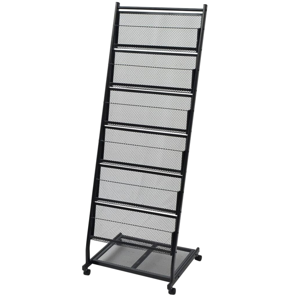 vidaXL Porte-revues Porte-journaux Etagère à magazins 47,5 x 43 x 133 cm Noir A4