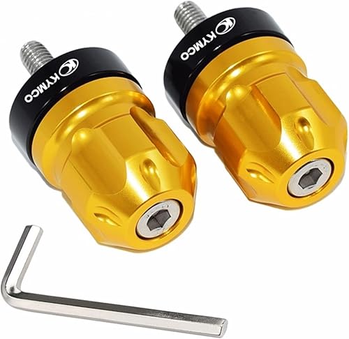GUODIBAIHUO Motorcycle Handle Bar Ends Plug End Cap for KYMCO Like 150 180 200 Agility 125 Super Dink 125 300 350 (Color Gold, Size 1)