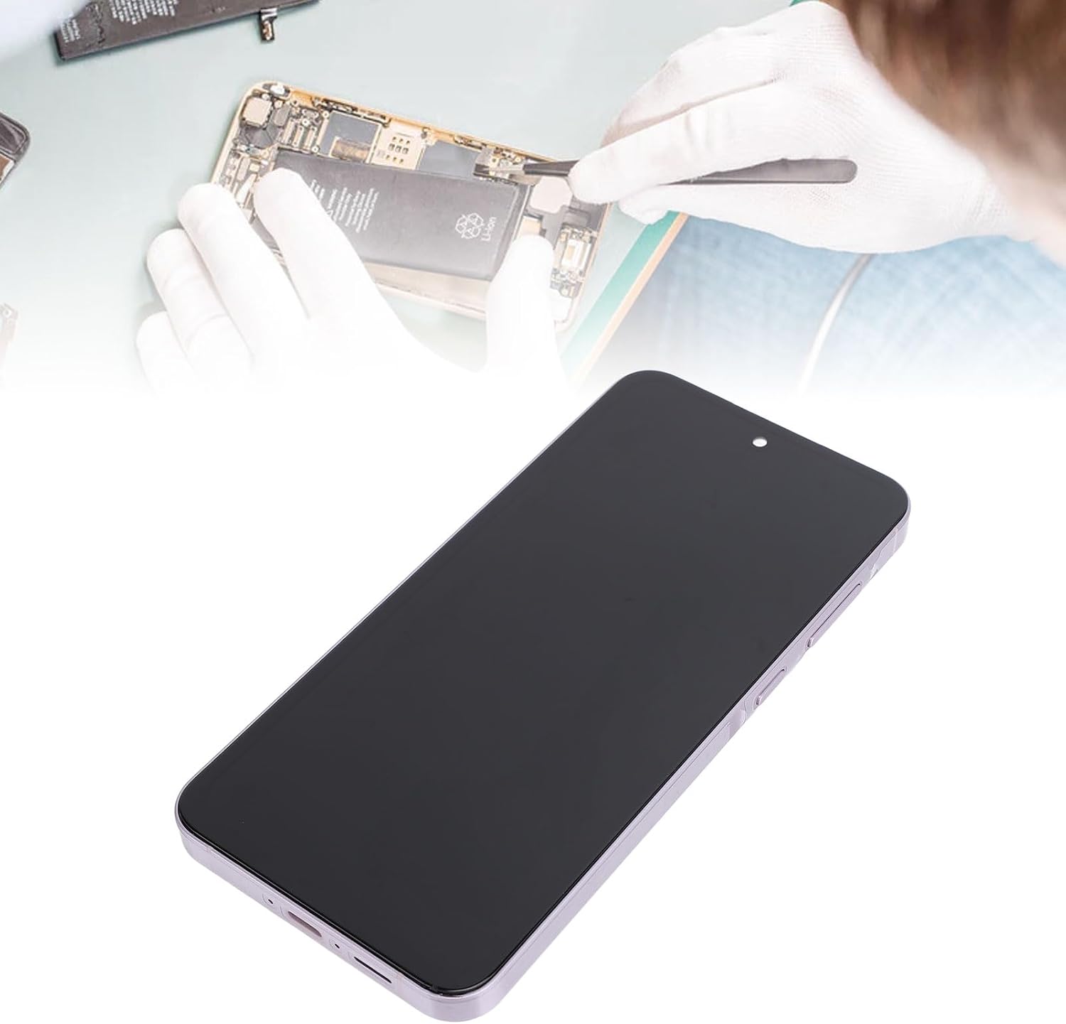 A55 5G Screen Replacement Kit with Frame and Repair Tools, TFT Touch Display Digitizer Screen Touch Assembly Replacement (Violet)