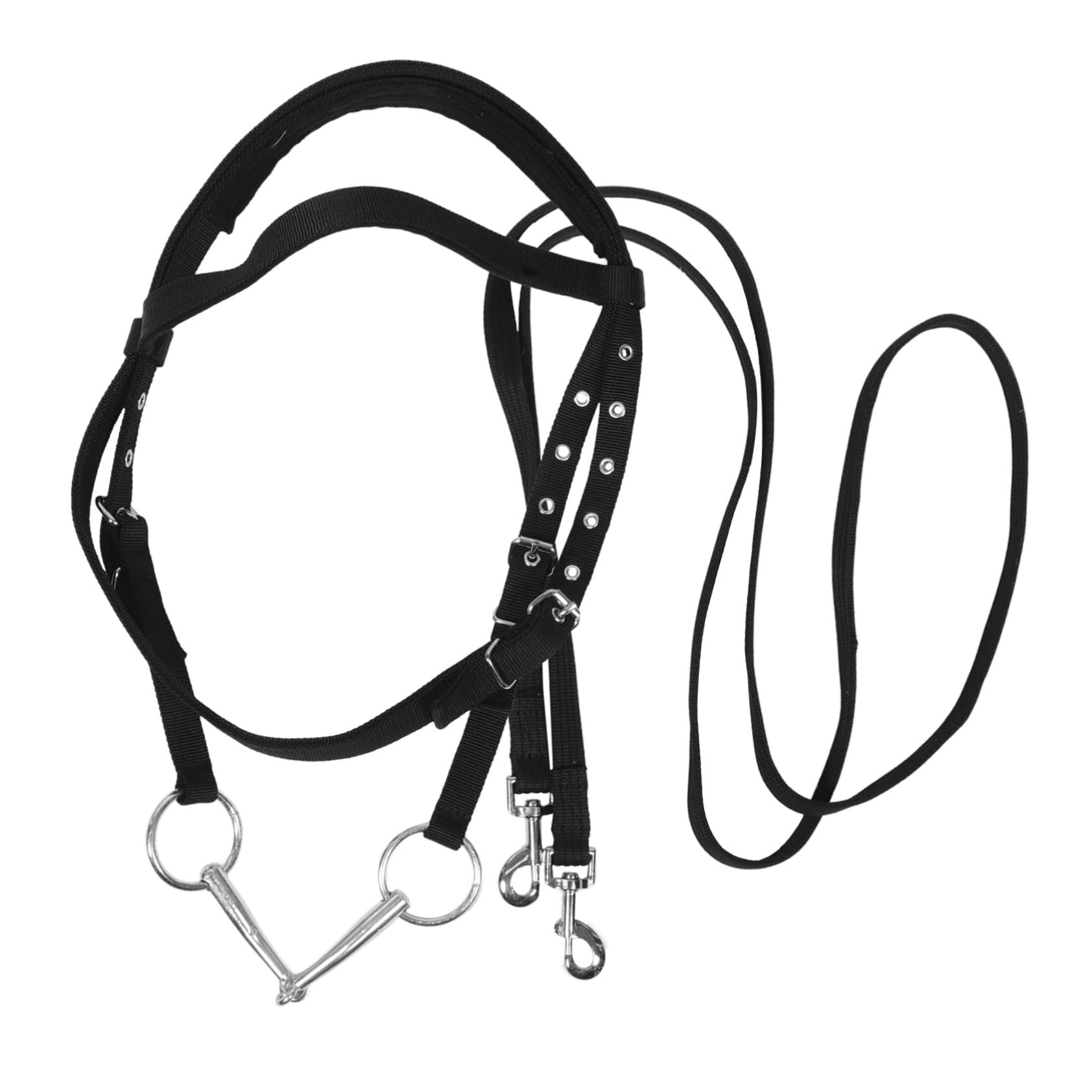 TOYANDONA Redini equestri capezza per Cavallo in Corda capezze in Corda per briglie Inglesi per Cavallo alla capezza Cavezza in Corda per bovini Nylon Black