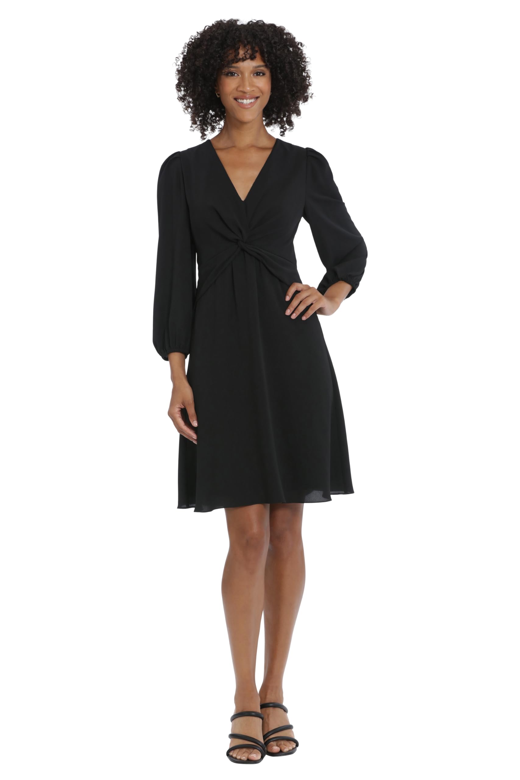 Maggy London Womens Long Sleeve Bubble Crepe Dress Workwear Event Guest of Wedding