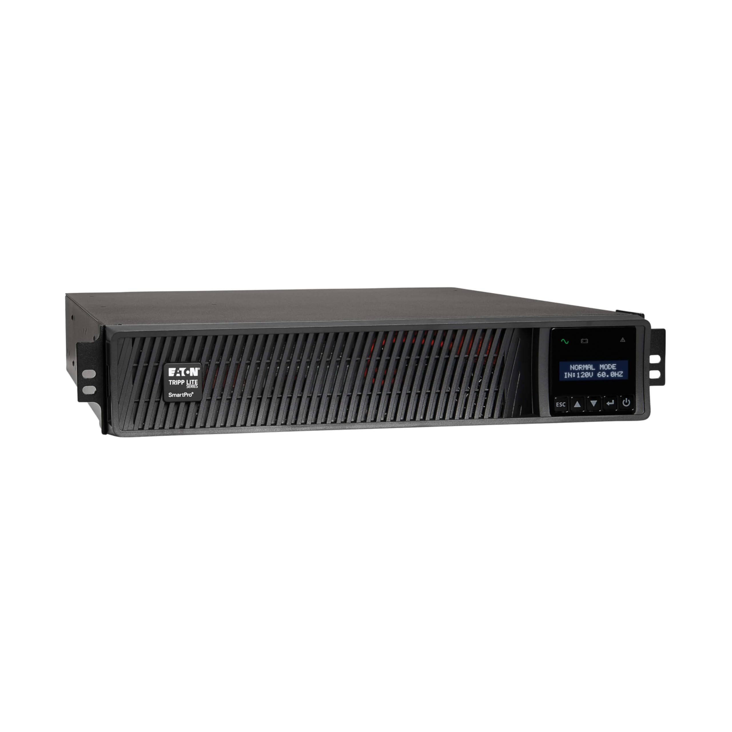 Tripp Lite Eaton Series 3000VA Smart UPS Back Up, Sine Wave, 120V, 3000W, 7 Outlets, 2U Rackmount or Tower, Network Card Option, LCD, USB, DB9, 3-Year Warranty & $250,000 Insurance (SMART3000RM2U)