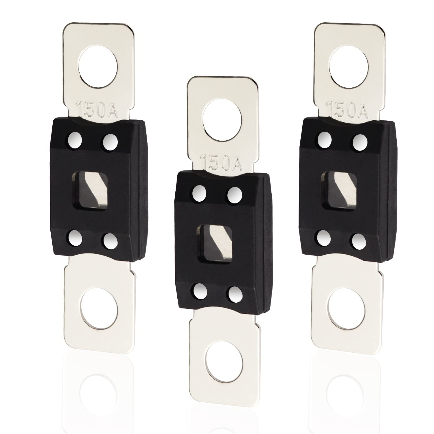 CHRI Mega Hochstromsicherung Schraubsicherung 3 Stück Sicherung 150A Ampere bis 58V DC - KFZ Auto LKW