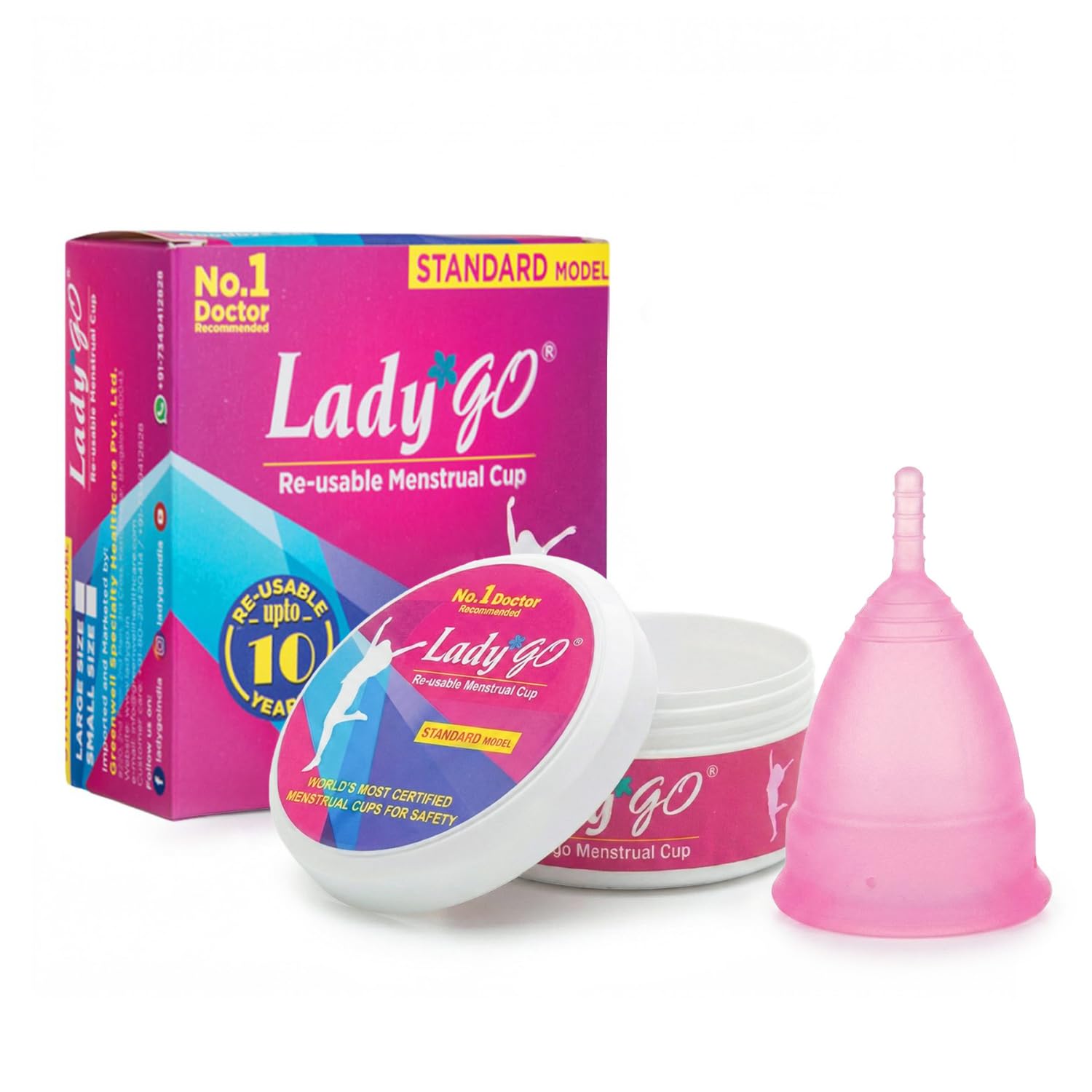 LADY GO Ladygo Reusable Menstrual Cup For Women With Carry Case And Pouch|Ultra Soft, Odour And Rash Free|100% Liquid Medical Grade Silicone|Standard Model|Large Size,1 Count-image-46