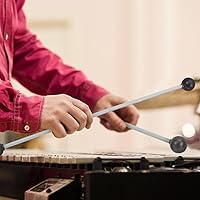 Vista 5 de Mikinona 2pcs Marimba Mallets with Soft Head Portable Double-headed Percussion Instrument Drumsticks for Xylophone Tongue Drum Bells More