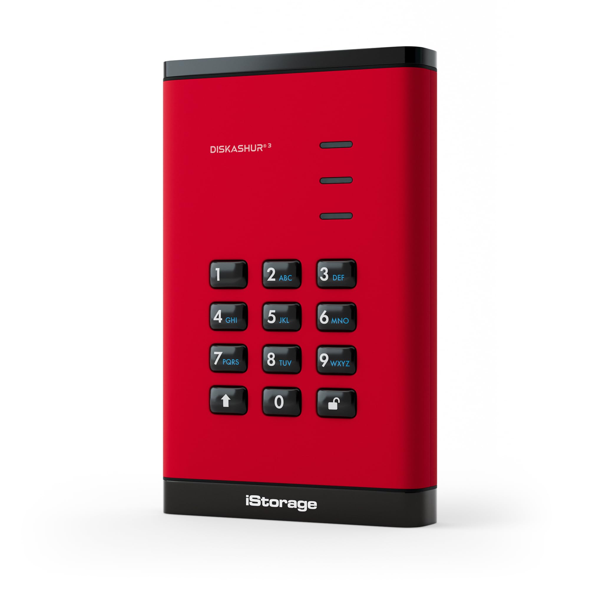 iStorage diskAshur3 SSD 512GB Red - Secure Portable Solid State Drive - Password Protected - Dust & Water Resistant - Hardware Encryption