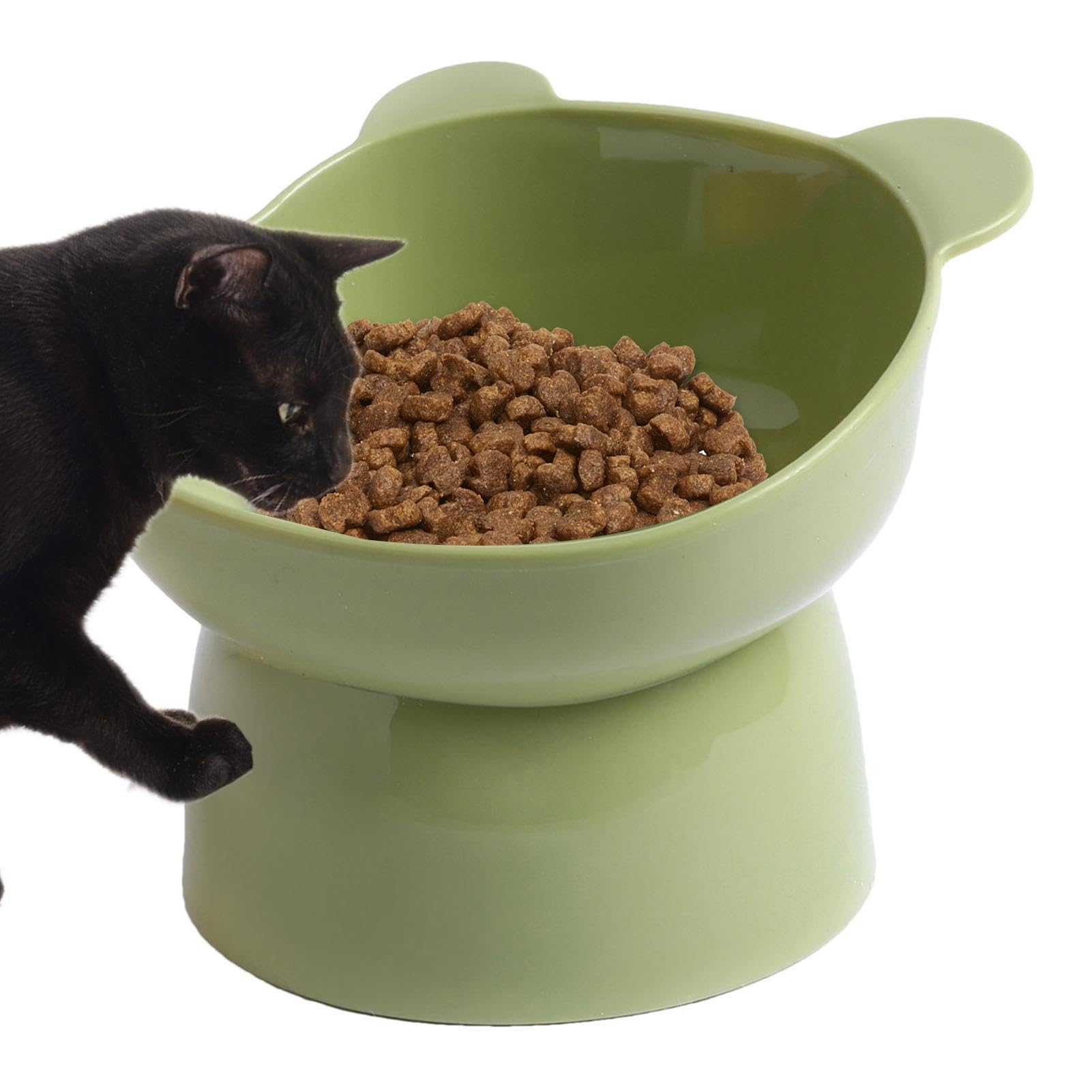 Geneigter, erhöhter Napf – Kippsicherer, geneigter, Wassernapf, Futternapf for Hunde, Hundespender(Tall Bear Face BowlGreen)