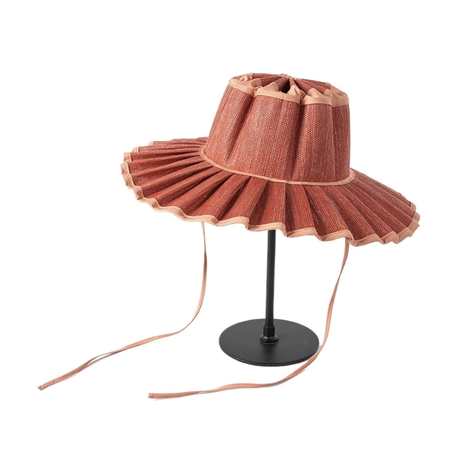 Sombrero de paja de ala ancha para mujer, sombrero de playa plegable plisado para verano, al aire libre, boda, impermeable y protección solar UPF 50+
