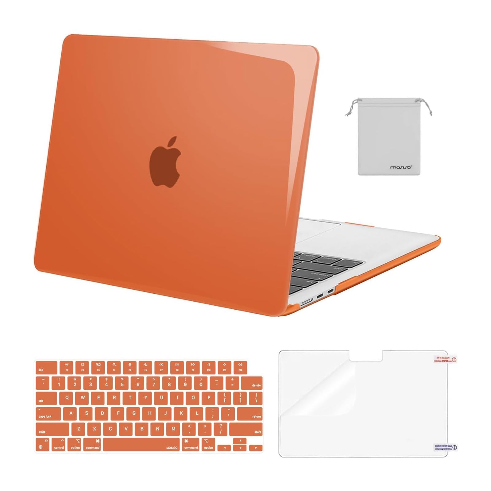 MOSISO Compatible with MacBook Air 13 inch Case 2025 2024 2023 2022 M4  A3240 M3 A3113 M2 A2681, Plastic Hard Shell&Keyboard Cover&Screen Film&Pouch