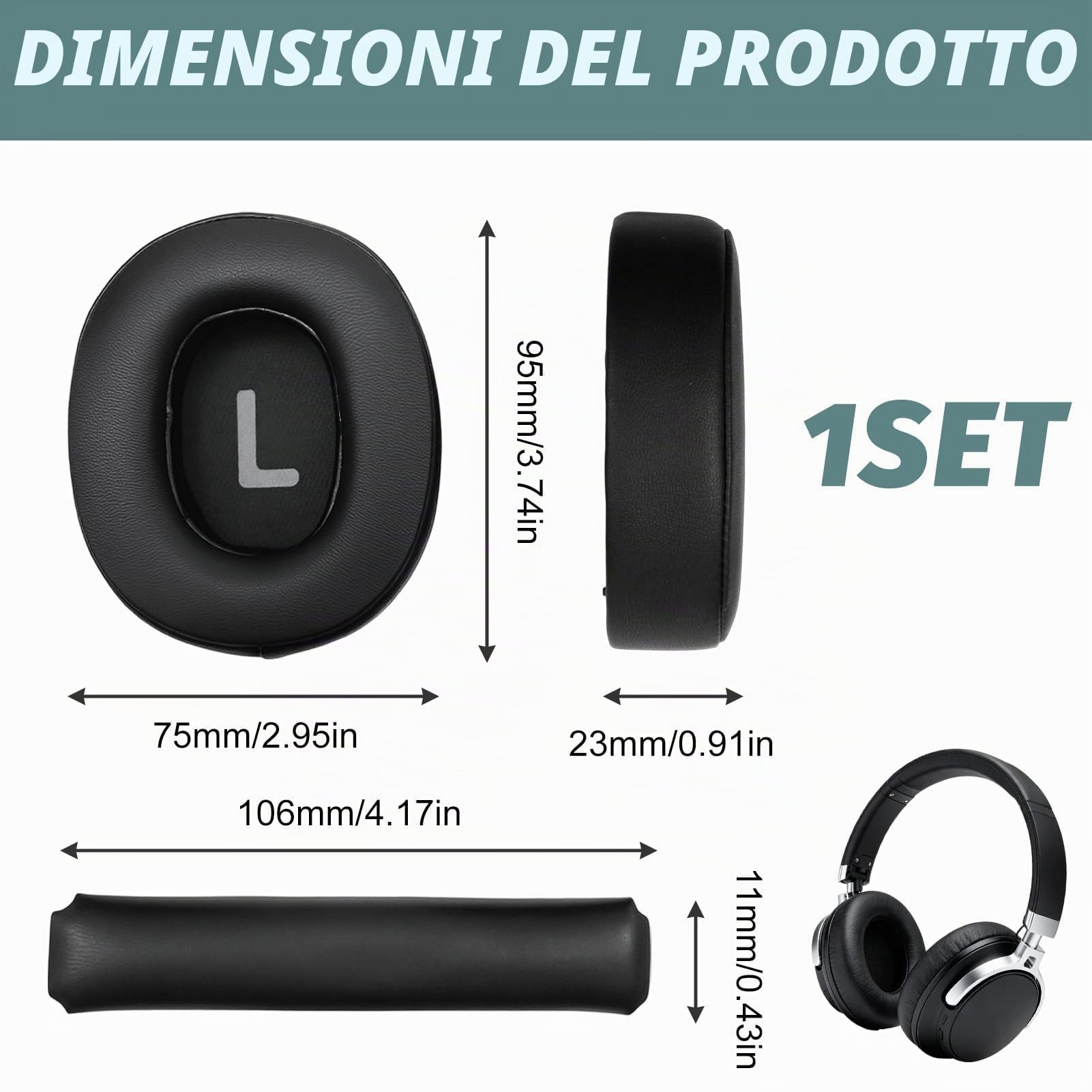 Tune 750BT - Cuscinetto di ricambio per fascia in pelle proteica, compatibile con JBL Tune 700BT 710BT 700BTNC 750BT 760BTNC Tune 750BT - Cuscinetto di ricambio per fascia in pelle proteica, compatibile con JBL Tune 700BT 710BT 700BTNC 750BT 760BTNC