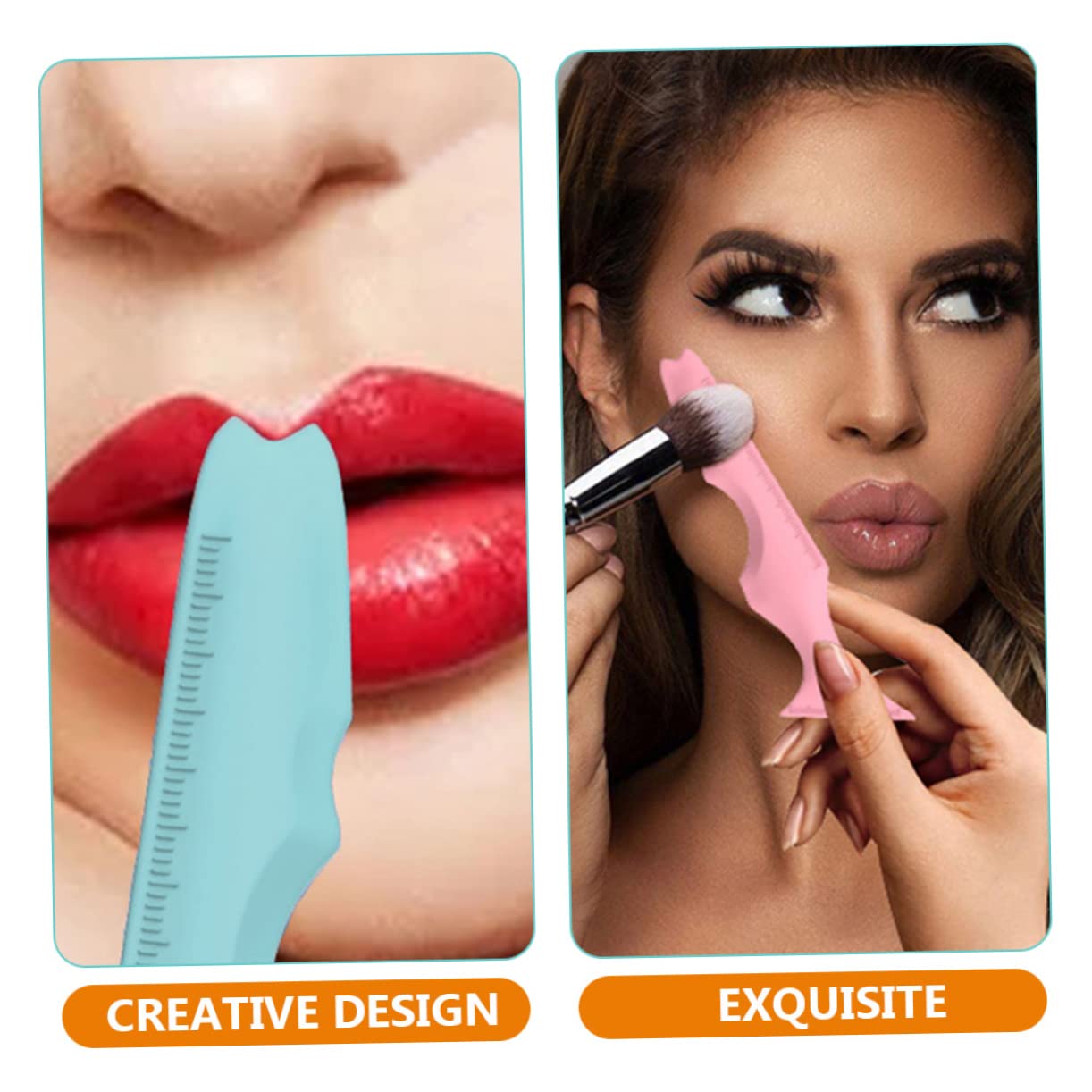 POPETPOP 10pezzi Stencil Per Eyeliner in Silicone Riutilizzabili Strumenti Multifunzionali Per Applicazione Eyeliner e Del Rossetto Per Principianti e Professionisti